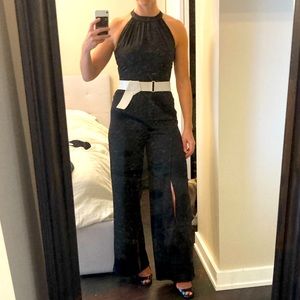 DONATED - High Neck Jumpsuit Split Hem Black Size 6 NWOT